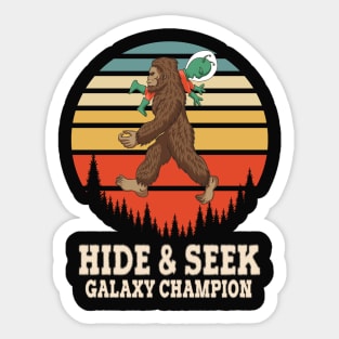 Hide and Seek World Champion Retro Vintage Bigfoot Silhouette Sticker